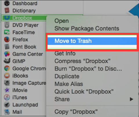 uninstall dropbox on mac