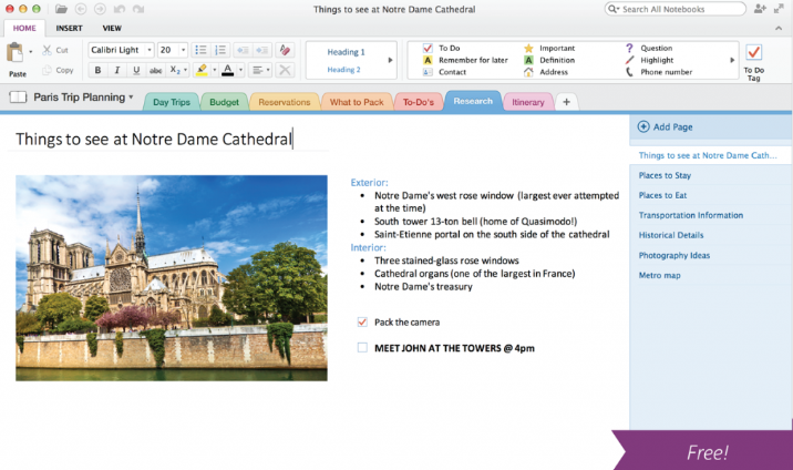 Best Note Taking Apps for Mac - OneNote