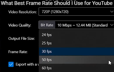 Best Frame Rate for YouTube