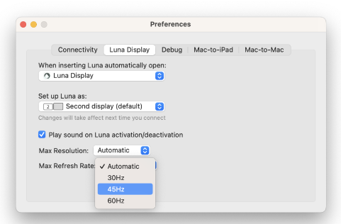 通过 Luna Display 使用 iMac 作为显示器