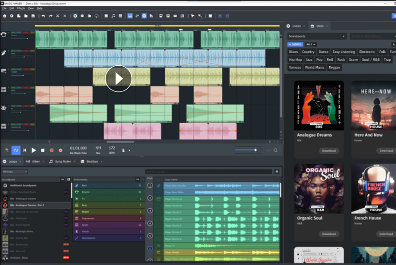 برنامج تسجيل الموسيقى لجهاز Chromebook - Magix Music Maker