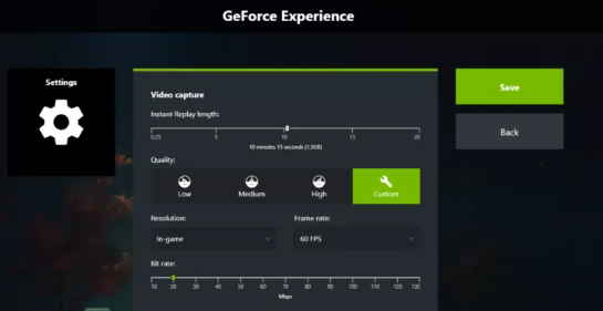 Melhor software de gravação de jogos - Nvidia GeForce Experience