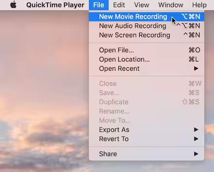 تسجيل الشاشة مع الصوت في QuickTime على iPhone/iPad