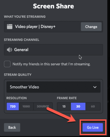 Stream Disney Plus on Discord on Mac