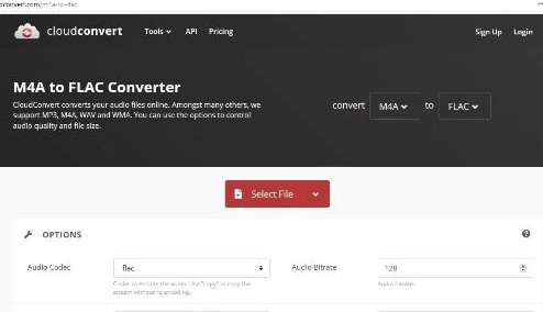 Gratuito para converter M4A para FLAC online